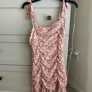 Mink pink printed mini dress